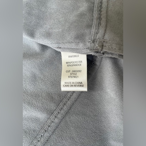 Grey Faux Suede Soft Open Cardigan - Picture 7 of 12